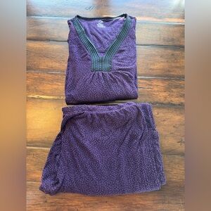 2-piece Long Sleeved Purple Women's Sleepwear Set- Size XL